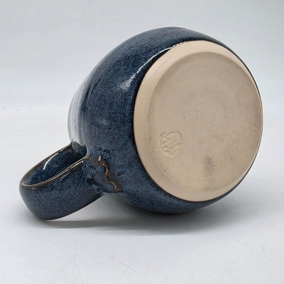 Handcrafted Ceramic Mug With Drip Glaze Finish In Blue & Green Tones Signed - Picture 6 of 8